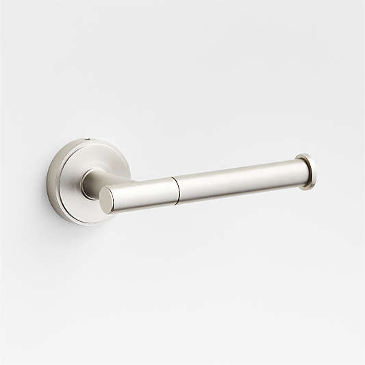 Modern Flat-End Brushed Nickel Wall-Mounted Toilet Paper Holder