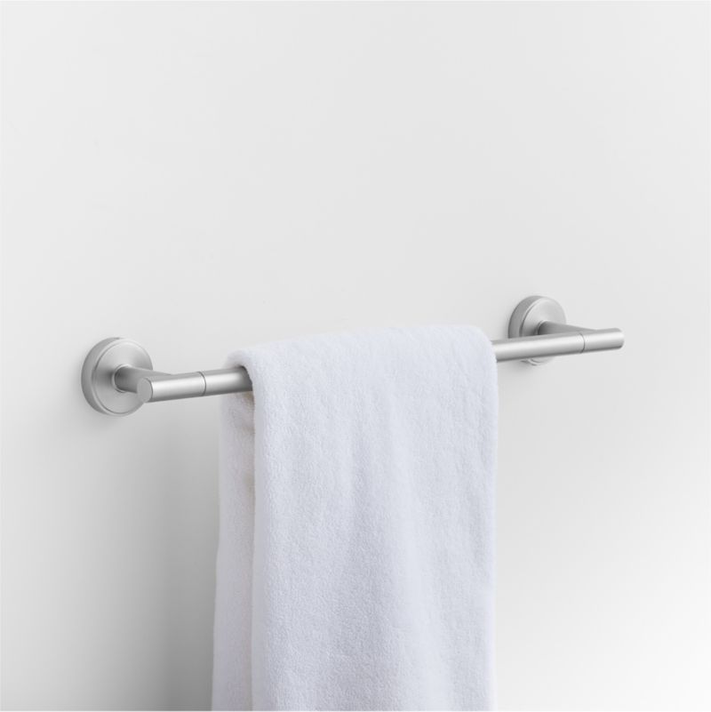 Modern Flat-End Brushed Nickel Bath Towel Bar 18"
