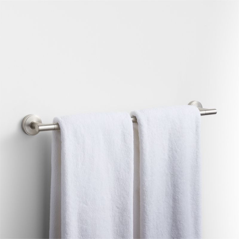 Modern Flat-End Brushed Nickel Bath Towel Bar 24"