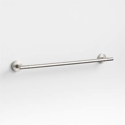 Modern Flat-End Brushed Nickel Bath Towel Bar 24"