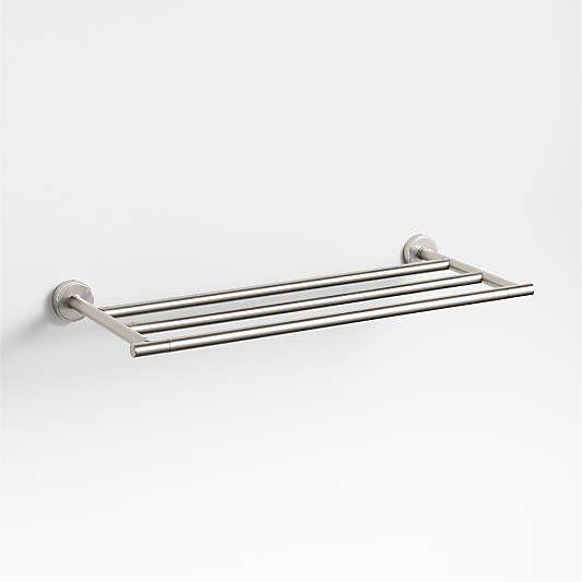 Modern Flat-End Brushed Nickel Wall-Mounted Bathroom Towel Rack