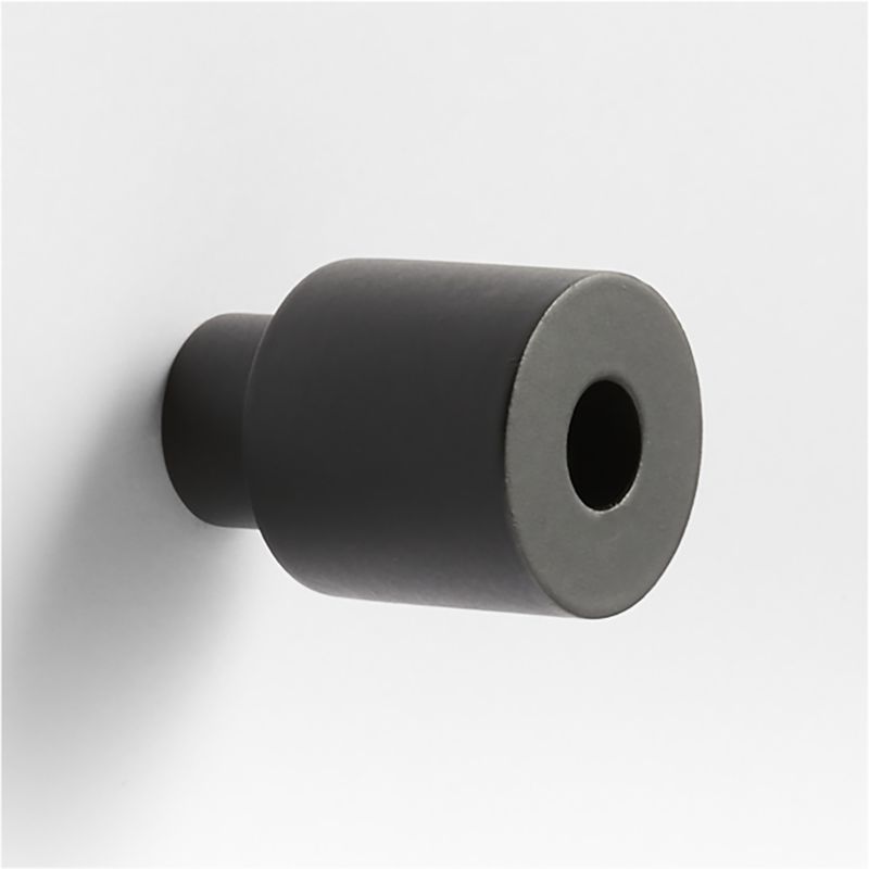 Modern Flat-End Pedestal Matte Black Cabinet Knob