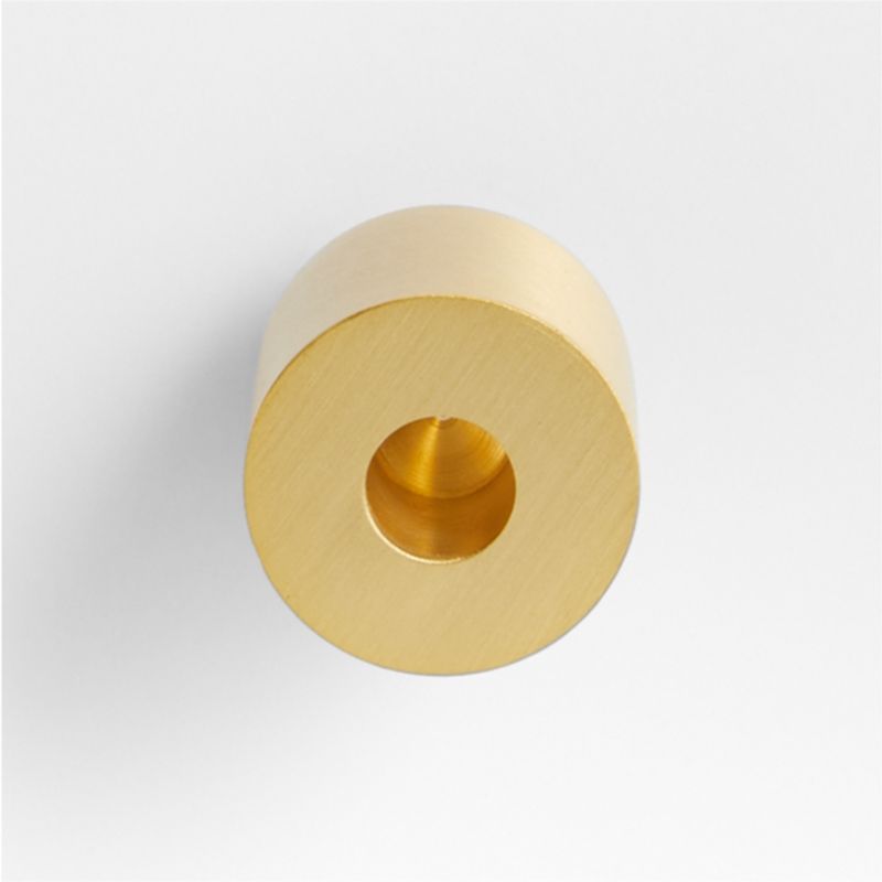 Modern Flat-End Pedestal Brushed Brass Cabinet Knob