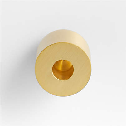 Modern Flat-End Pedestal Brushed Brass Cabinet Knob