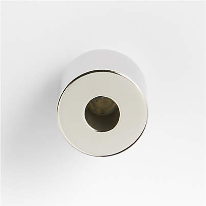 Modern Flat-End Pedestal Polished Chrome Cabinet Knob