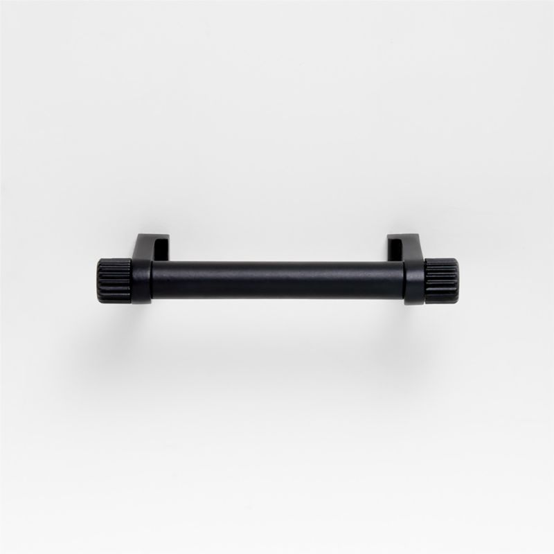 Modern 3" Fluted Matte Black Cabinet Drawer Bar Pull