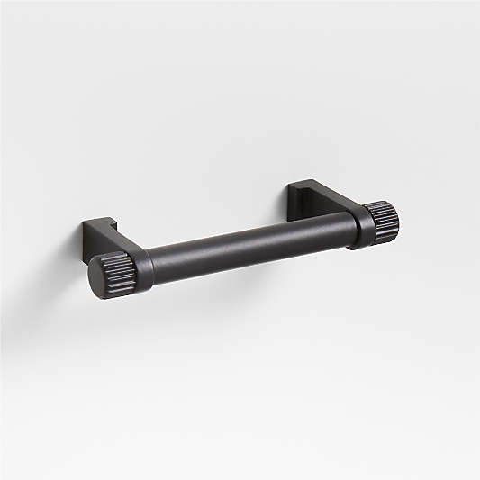 Modern 3" Fluted Matte Black Cabinet Drawer Bar Pull