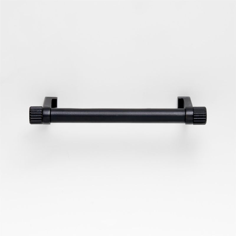 Modern 4" Fluted Matte Black Cabinet Drawer Bar Pull