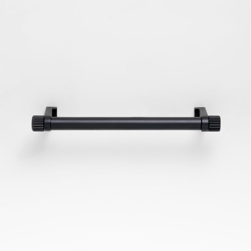 Modern 5" Fluted Matte Black Cabinet Drawer Bar Pull