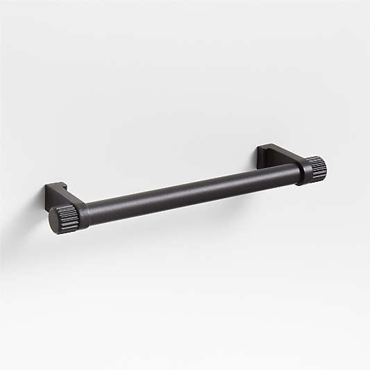 Modern 5" Fluted Matte Black Cabinet Drawer Bar Pull