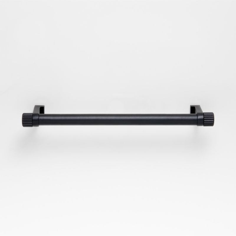 Modern 6" Fluted Matte Black Cabinet Drawer Bar Pull