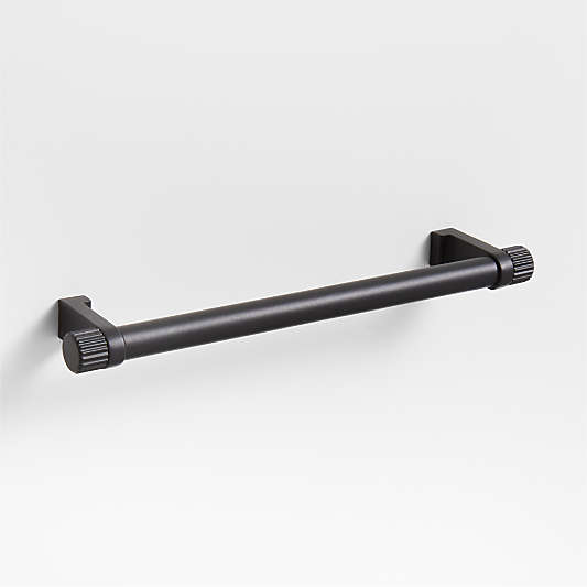 Modern 6" Fluted Matte Black Cabinet Drawer Bar Pull