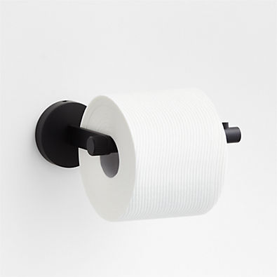 View Modern Fluted Matte Black Wall-Mounted Toilet Paper Holder details