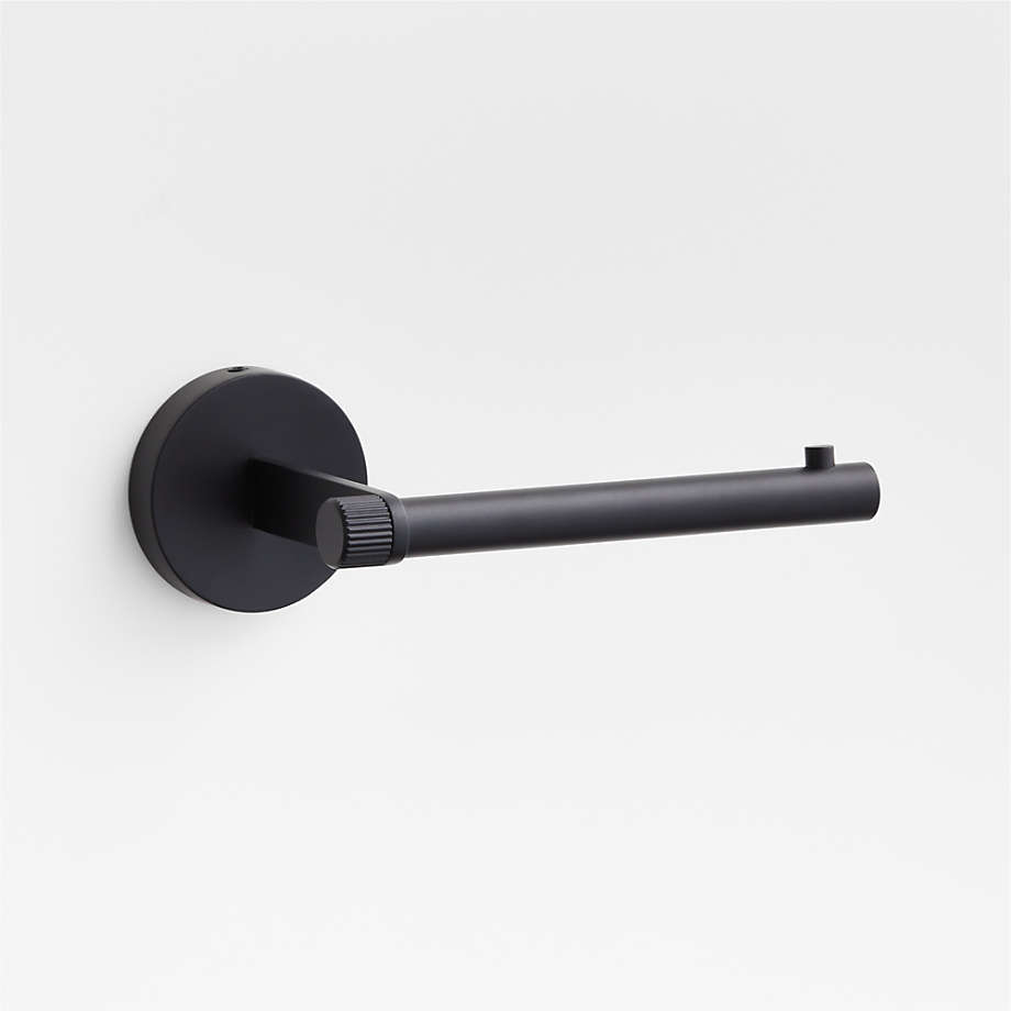 Modern Fluted Matte Black Wall-Mounted Toilet Paper Holder + Reviews