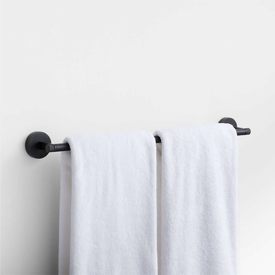 Modern Fluted Matte Black Bath Towel Bar 24 + Reviews