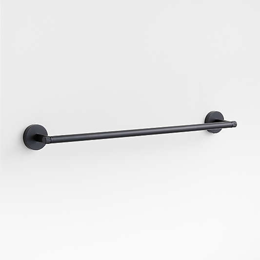 Modern Fluted Matte Black Bath Towel Bar 24"