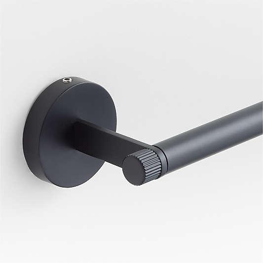 Modern Fluted Matte Black Bath Towel Bars