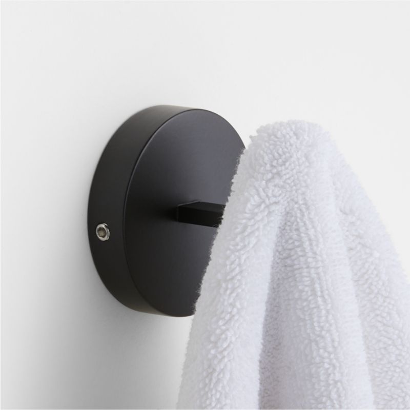 Modern Fluted Matte Black Bathroom Towel Hook