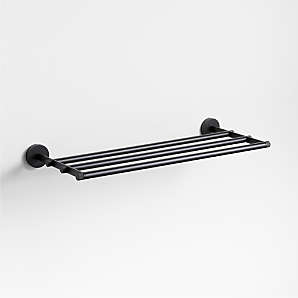 Modern Fluted Matte Black Bathroom Hand Towel Ring, Crate & Barrel in 2023