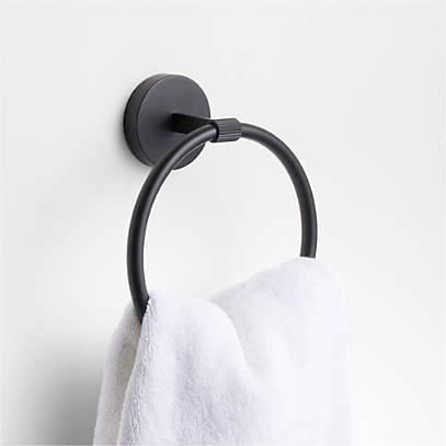 Modern Fluted Matte Black Bathroom Hand Towel Ring + Reviews