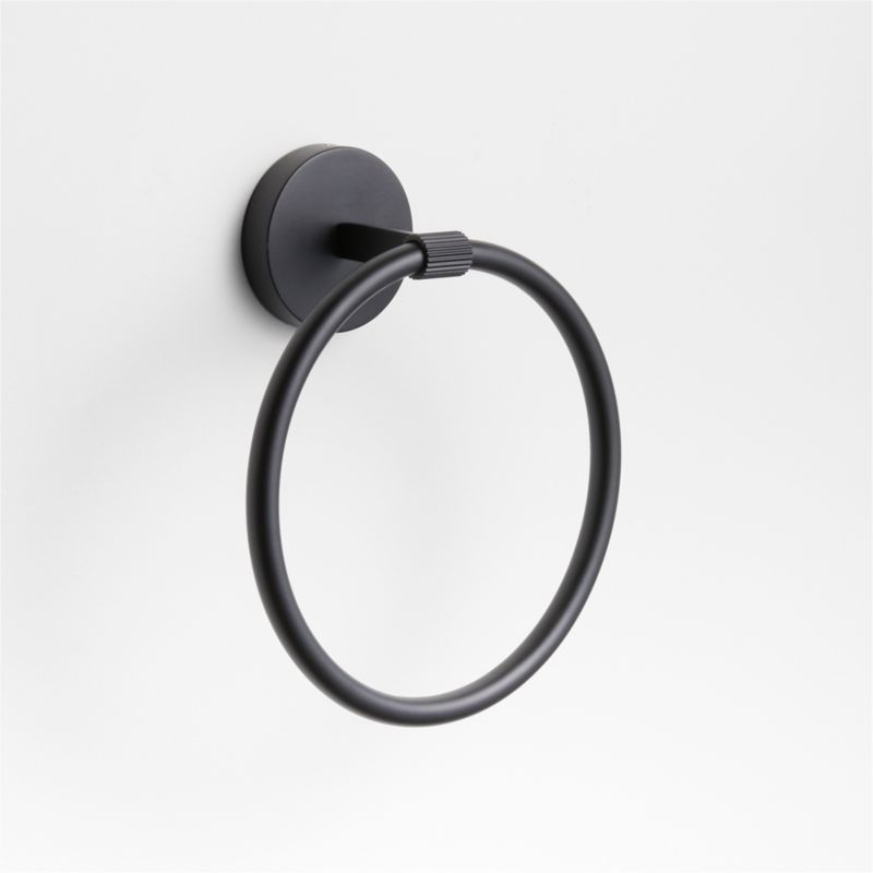 Damon Modern Black Towel Ring + Reviews