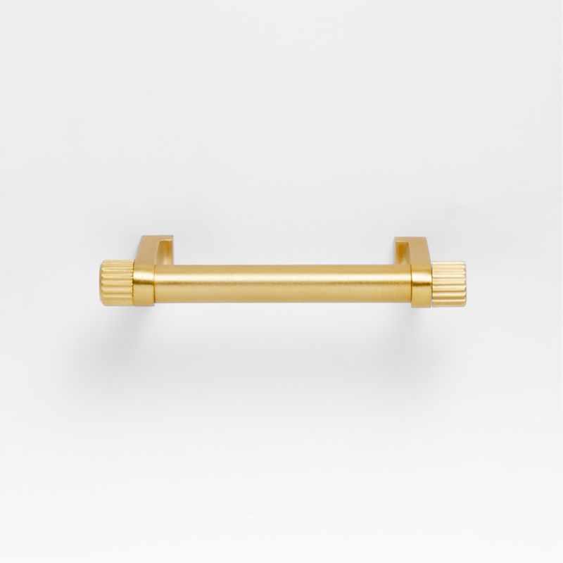 Modern 3" Fluted Brushed Brass Cabinet Drawer Bar Pull