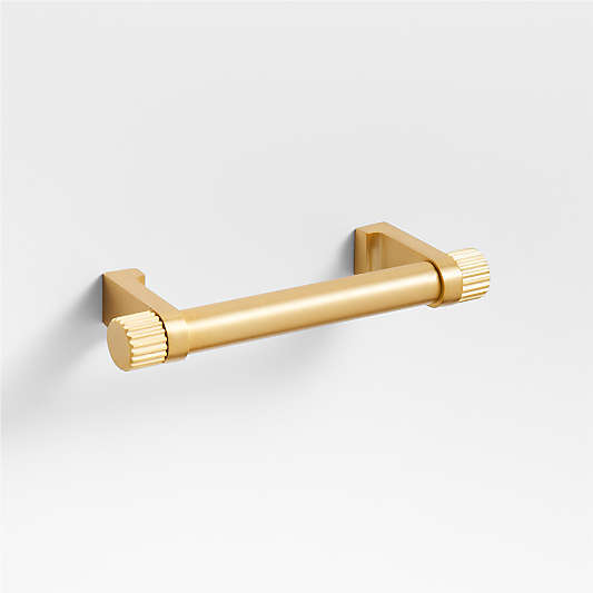 Modern 3" Fluted Brushed Brass Cabinet Drawer Bar Pull