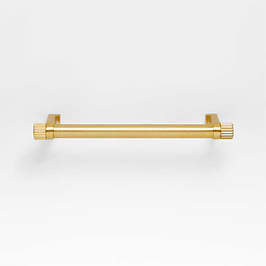 Modern 5" Fluted Brushed Brass Cabinet Drawer Bar Pull