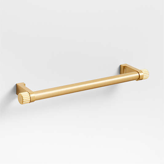 Modern 6" Fluted Brushed Brass Cabinet Drawer Bar Pull