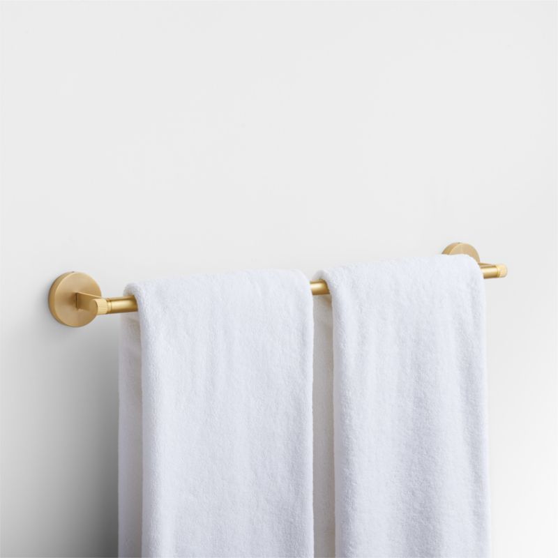 Modern Fluted Brushed Brass Bath Towel Bar 24" - image 3 of 4