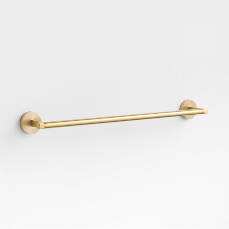 Modern Fluted Brushed Brass Bath Towel Bar 24