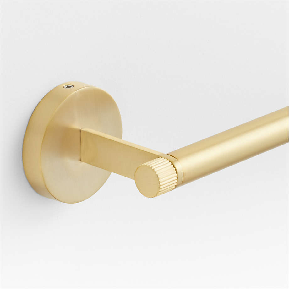 Modern Fluted Brushed Brass Bathroom Hand Towel Ring + Reviews | Crate ...