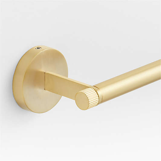 Modern Fluted Brushed Brass Bath Towel Bars