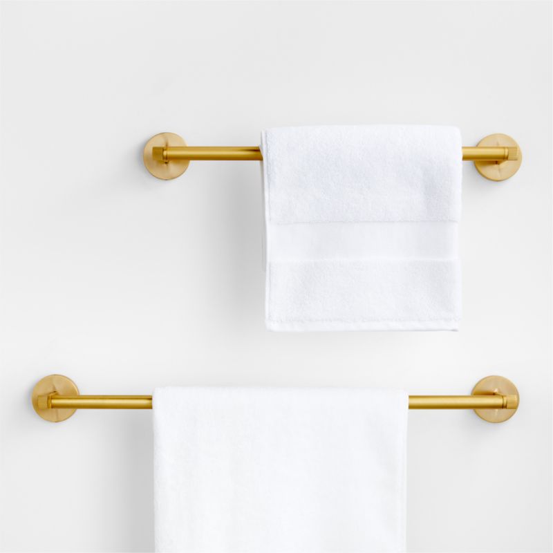 Modern Fluted Brushed Brass Bath Towel Bar 18"