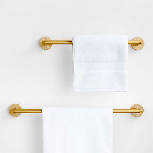 Modern Fluted Brushed Brass Bath Towel Bars