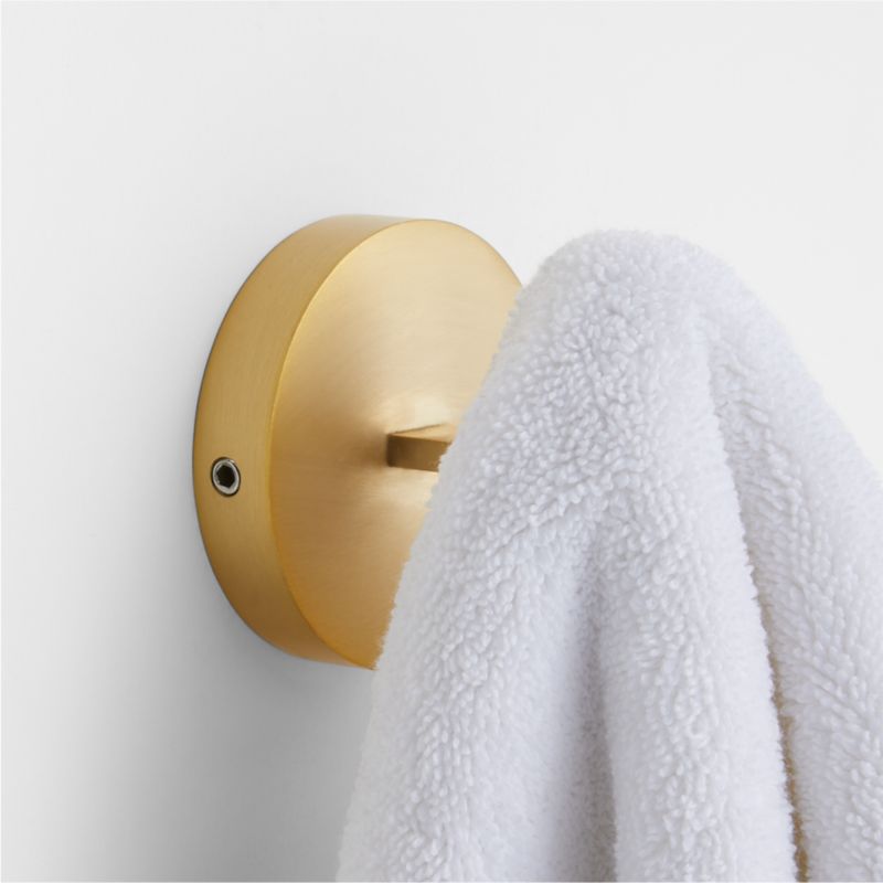 Modern Fluted Brushed Brass Bathroom Towel Hook