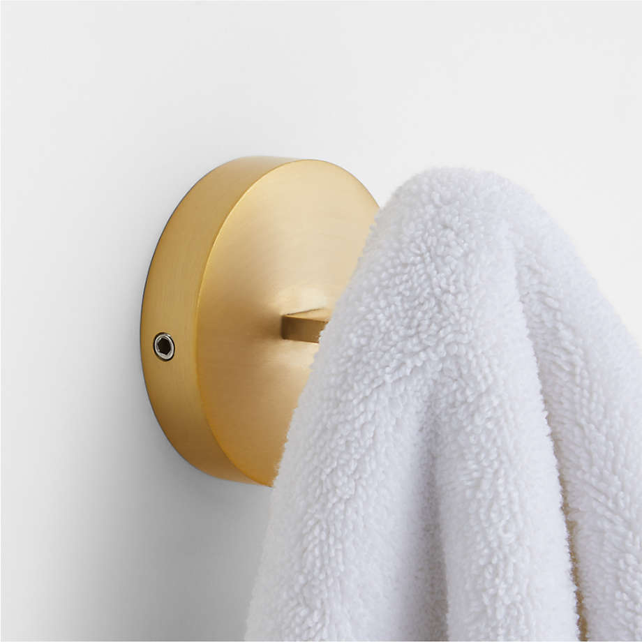 Brass Towel Hook Brushed Gold Bathroom Towels Modern Round Door Wall Robe  Hooks