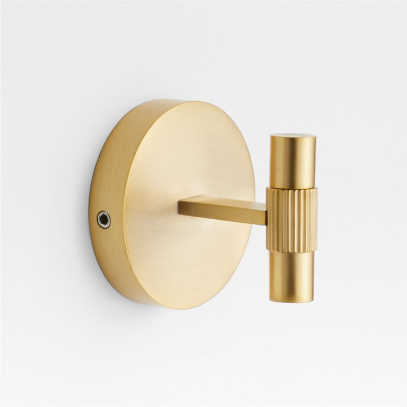 Modern Fluted Brushed Brass Bathroom Towel Hook