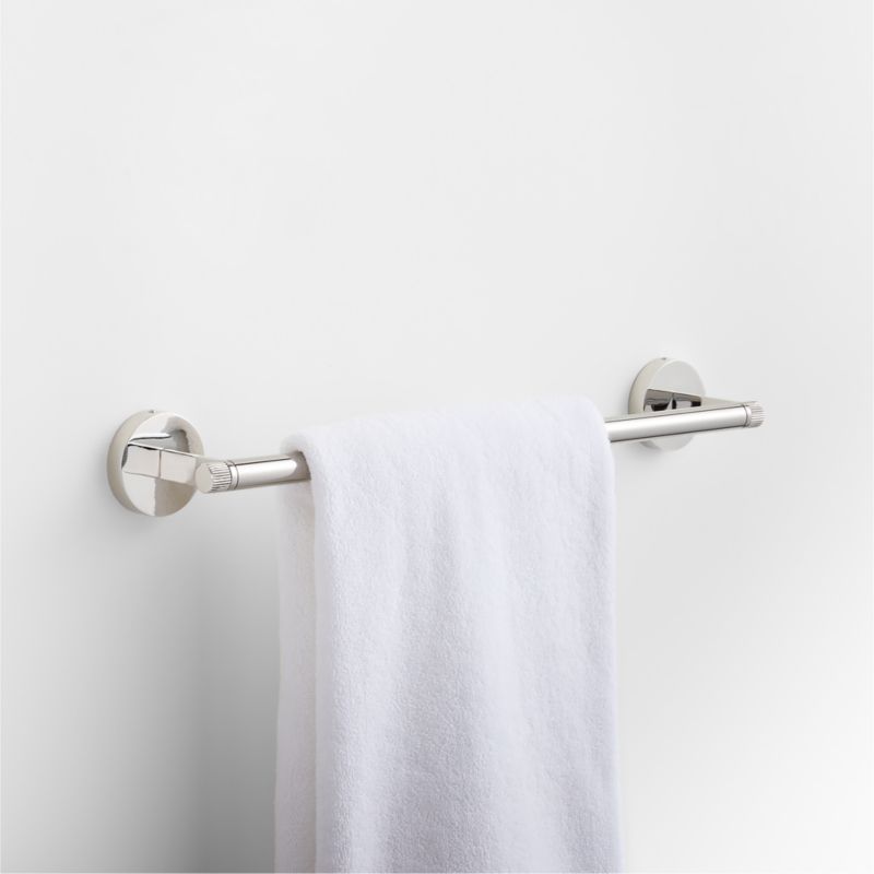 Modern Fluted Polished Chrome Bath Towel Bar 18"