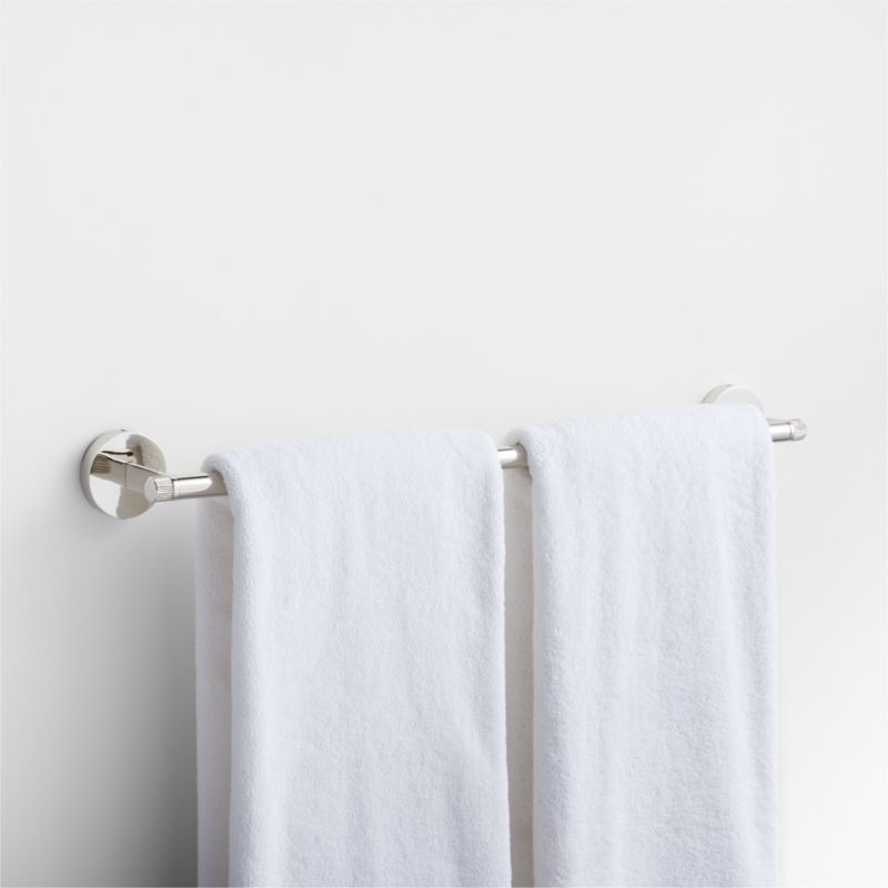 Modern Fluted Polished Chrome Bath Towel Bar 24" - image 3 of 4