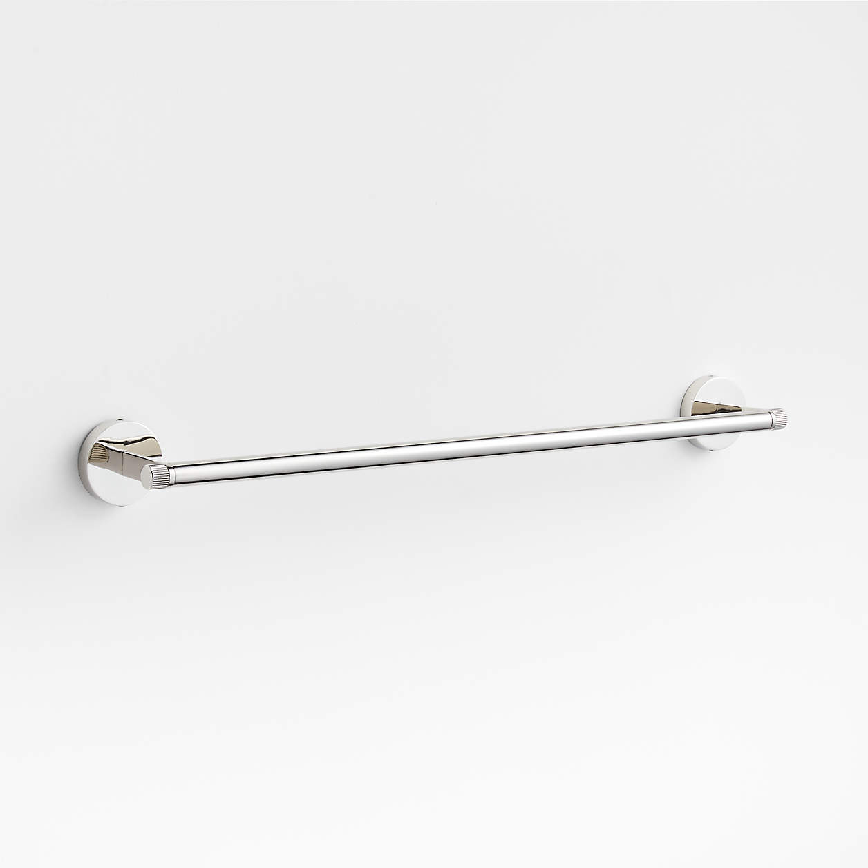 Modern Fluted Polished Chrome Bath Towel Bar 24" Crate & Barrel