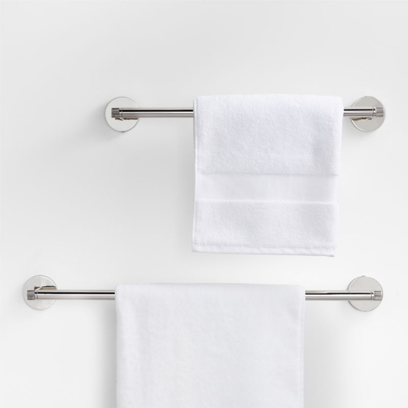 Modern Fluted Polished Chrome Bath Towel Bar 18"