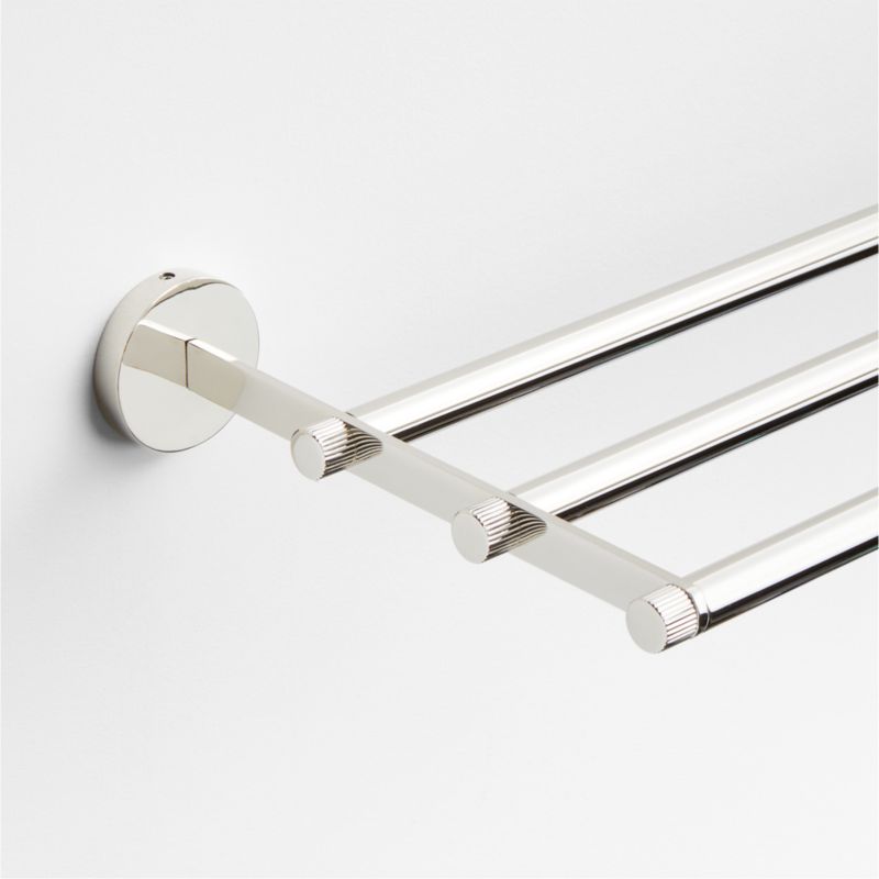 Modern Fluted Polished Chrome Wall-Mounted Bathroom Towel Rack