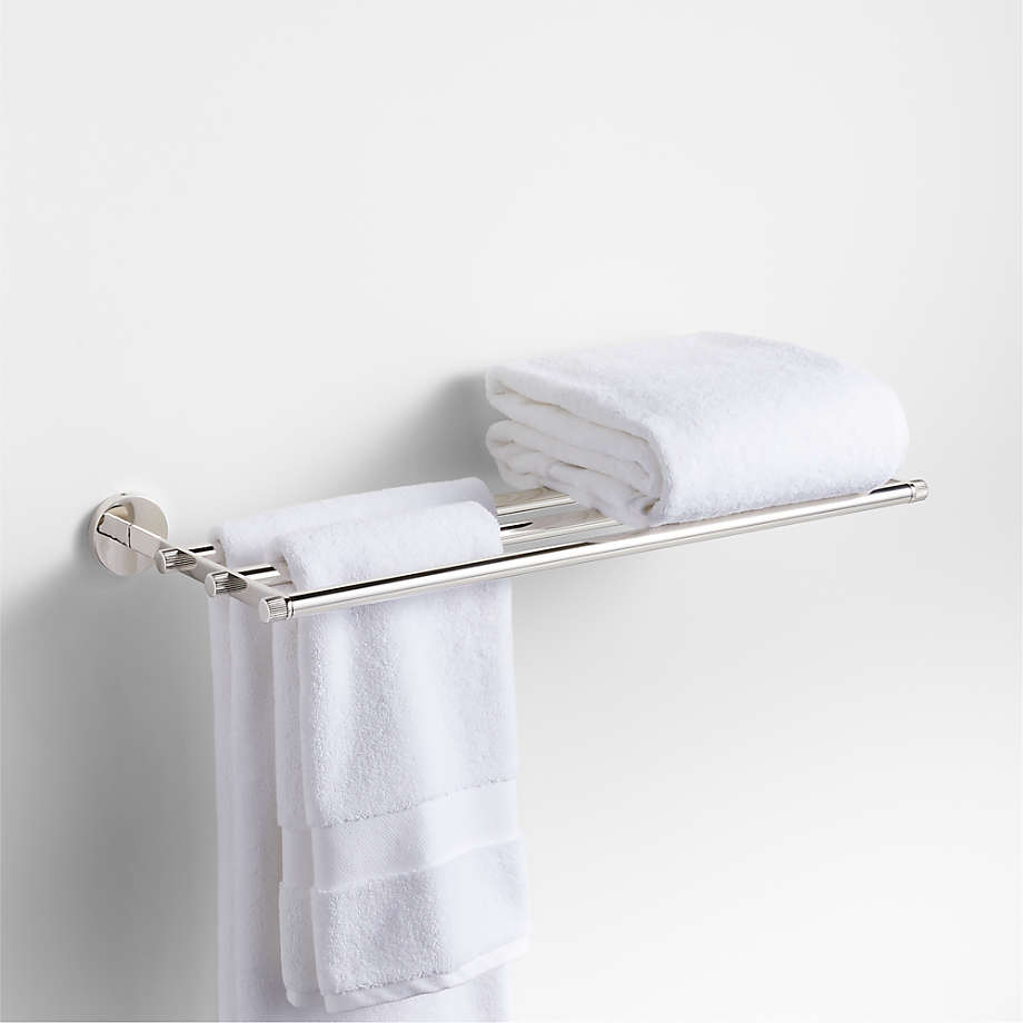 Modern Fluted Polished Chrome Wall-Mounted Bathroom Towel Rack
