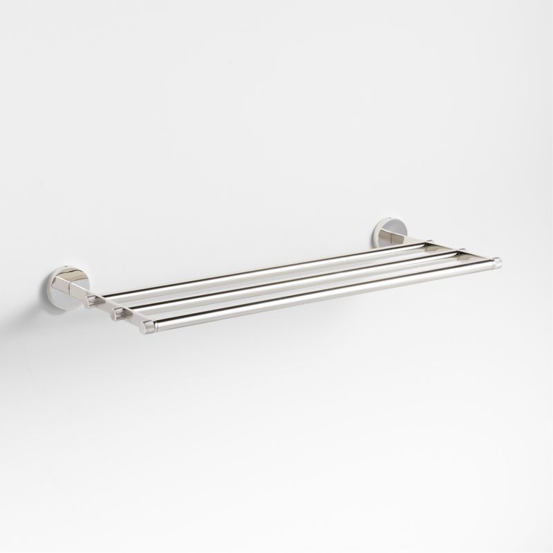 Modern Fluted Polished Chrome Wall-Mounted Bathroom Towel Rack