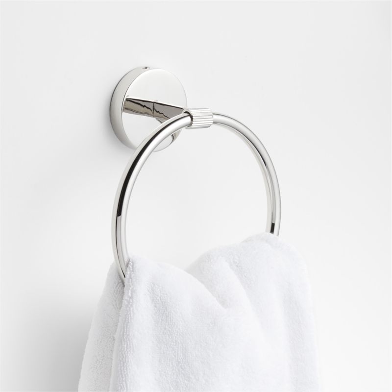 Modern Fluted Polished Chrome Bathroom Hand Towel Ring