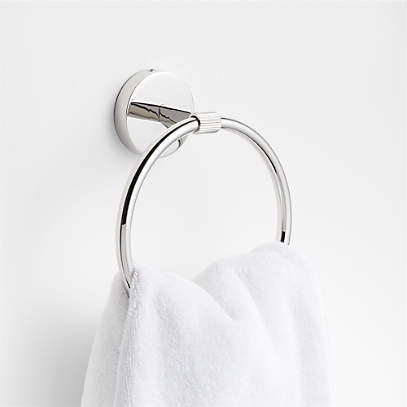 Modern Fluted Polished Chrome Bathroom Hand Towel Ring + Reviews | Crate &  Barrel