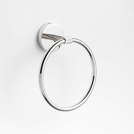 Modern Fluted Polished Chrome Bathroom Hand Towel Ring