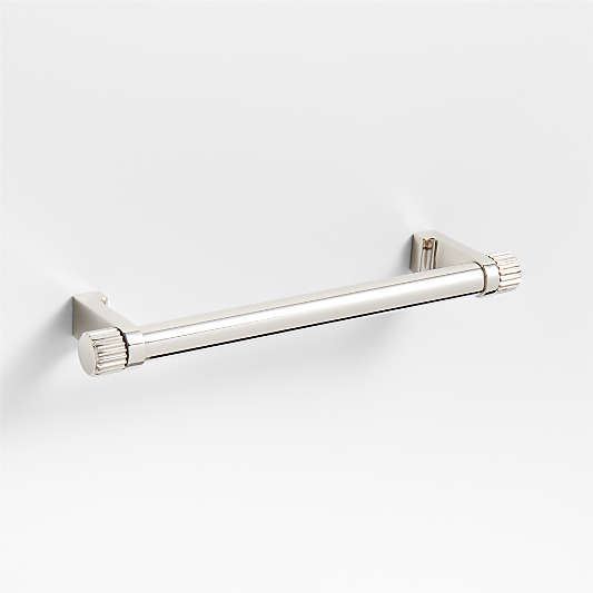 Modern 5" Fluted Polished Chrome Cabinet Drawer Bar Pull