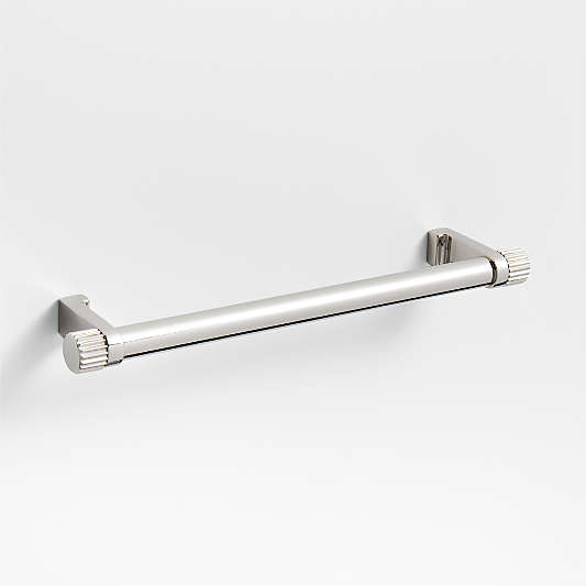 Modern 6" Fluted Polished Chrome Cabinet Drawer Bar Pull